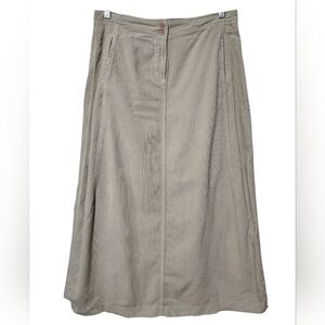 Poetry Lagenlook 100% Cotton Cream Corduroy Long Skirt Size 10